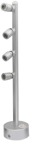 4W LED Showcase Light Cabinet Under Counter Spot Lamp Adjustable On/Off Switch Rechargeable Battery-Powered Kitchen Silver Natural White