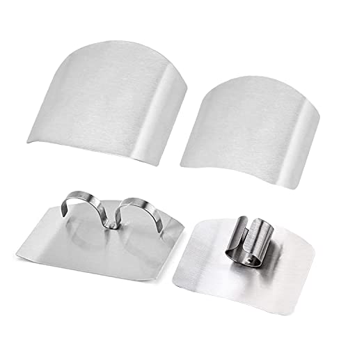 KAIAIWLUO Fingerschutz,4 PCS Edelstahl Küchenfingerschutz Hacken Fingerschutz für Schnittschutz zum Schutz Ihrer Finger vor Messerschneiden Schadet Stahl Fingerschutz Fingerschutz