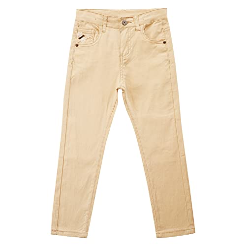 Children Boy's Skinny Chino Pants Kids Cute School Uniform Elastic Waist Straight Pants Stretchy Jeans