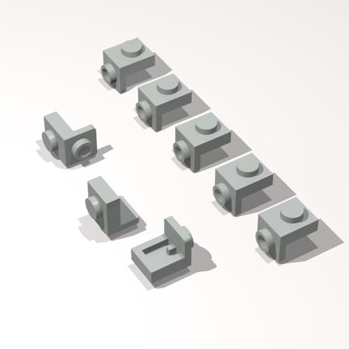 Classic Building Bracket Bulk, Bracket 1x1-1x1 120 Piece, Compatible with Lego Parts and Pieces:(Colour:Light Gray)