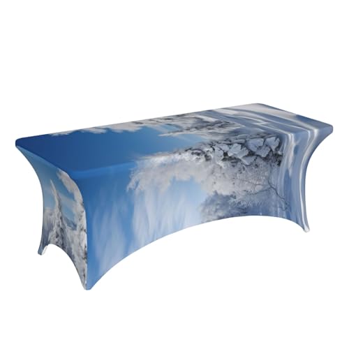 Nappe de table extensible anti-pli pour table rectangulaire de jardin