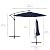 Best Choice Products 10ft Solar LED Offset Hanging Market Patio Umbrella for Backyard, Poolside, Lawn and Garden w/Easy Tilt Adjustment, Polyester Shade, 8 Ribs - Navy Blue