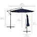 Best Choice Products 10ft Solar LED Offset Cantilever Hanging Market Patio Umbrella, 8 Sturdy Ribs, Easy Adjustment - Navy Blue
