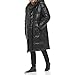 DKNY Men's Faux Leather Long Quilted Fashion Parka, Black, X-Large