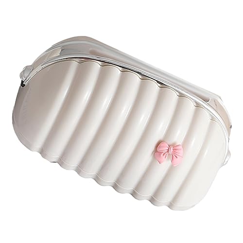 BRIGHTFUFU Tissue Box Cover Shell Shape Pink Bow Napkin Dispenser Car Napkin Organizer