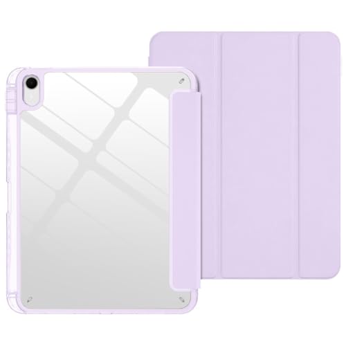 Étui iPad Air 10.9 2022 violet clair en cuir premium et silicone à rabat