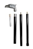 Artikel: Spazierstock aubaho Spazierstock Vogel Adler Wanderstock Flanierstock schwarz Phiole Antik-Stil (b)