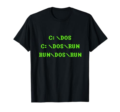 C:DOS C:DOSRUN RUNDOSRUN T Shirt Funny Computer Tee DOS T-Shirt