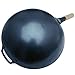 Letschef Preseasoned Carbon Steel Wok 14 Inches Hand Hammered Chinese Traditional Wok and Stir Fry Pan Round Bottom with Bamboo Handle PFOA Free Cookware