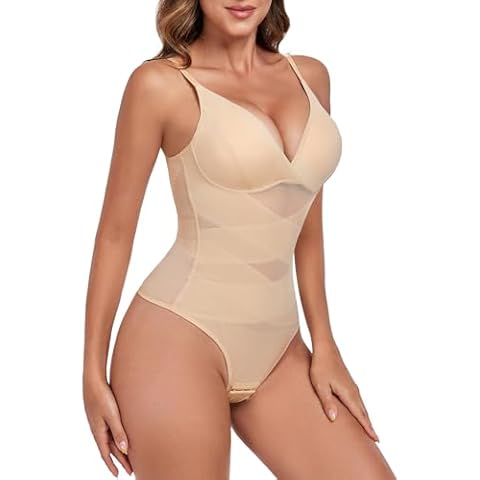 Tuopuda Women's V Neck Shaping Bodysuit Cover
