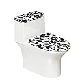 KUIFORTI Cow Print Toilet Seat Covers for Bathroom Toilet Cover Set Black Toilet Tank Cover Toilet Lid Covers Toilet Seat Elongated Toilet Lid Cover Set of 2