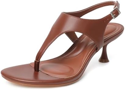 vivianly Kitten Heels for Women Dressy Thong Sandals Slip-On Summ...