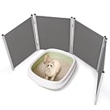 Rantila Cat Litter Box Privacy Screen Cat Litter Box Furniture Best for Your Cat's Health, 70''W x 24''H, Grey