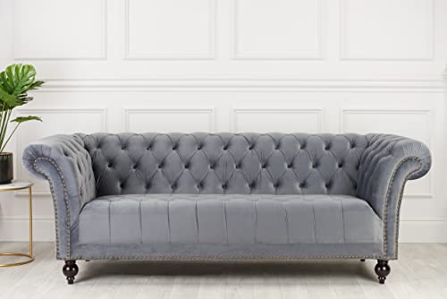 Image of Birlea, Chester Sofa, 3 Seater, Fabric, Grey