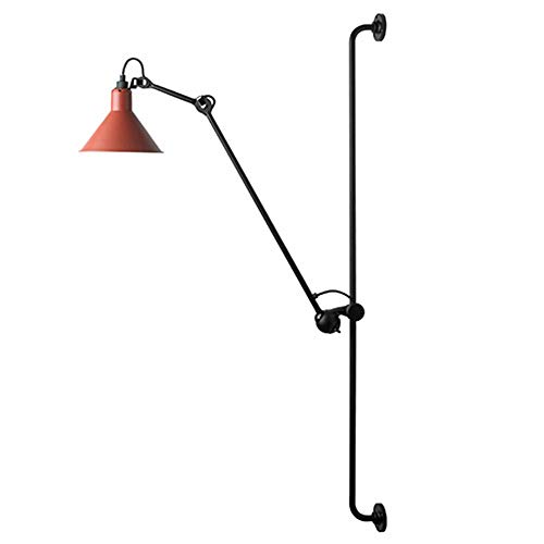 Applique murale à bras oscillant rouge orientable à 360 degrés pour chambre