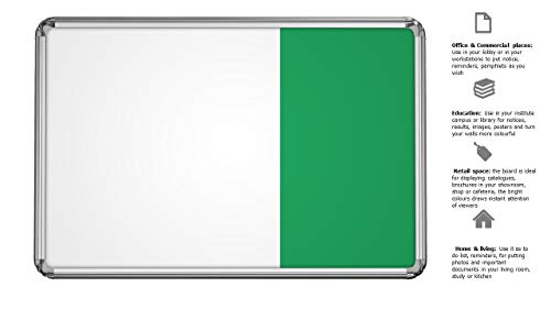 Image of Nechams White Board and Pin Up Notice in Combination (Green, 3ft x 2ft)