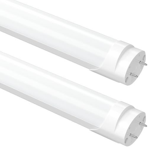 Image of Fluorescent Light Bulbs 48 Inch, T8 LED Bulbs 4 Foot Type A+B, 24W 3200LM 3000K Warm White, F32T8 or F40T12 LED 4FT Replacement, Plug and Play or Ballast Bypass, Double or Single End Powered, 2-Pack