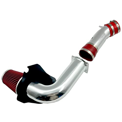3-Inch Cold Air Intake Kit with Heat Shield + Filter Compatible for Ford Mustang 3.8L V6 Engine 1999-2004 Automatic and Manual Transmission (Red)