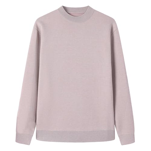 Mens Crewneck Thick Sweater Fall Winter Warm Fleece Lined Knit Pullover Soft Comfort Thermal Sweater