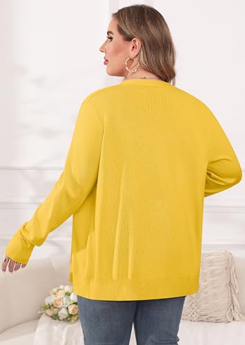 Image of TIANZHU Plus Size Cardigan for Women Button Open Front Long Sleeve V Neck Comfy Lightweight Sweaters XL-4XL