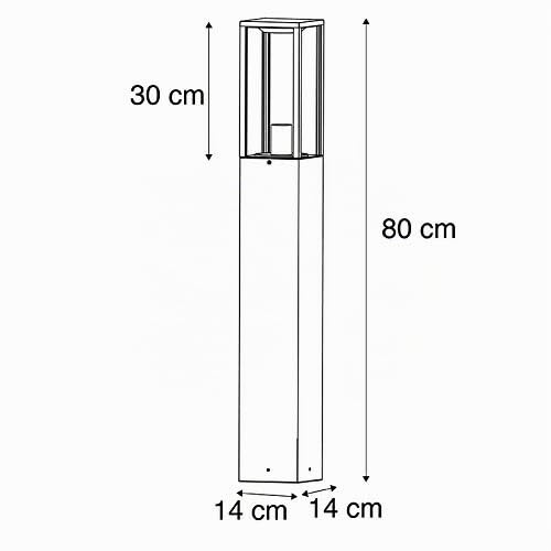 QAZQA charlois - Lampe sur pied extérieur - 1 lumière - L 14 cm - Noir - Rustique - éclairage extérieur – vue 3