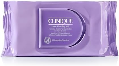 Clinique Take The Day Off Micellar Cleansing Makeup Remover Wipes For Face and Eyes | Safe For Sensitive Skin