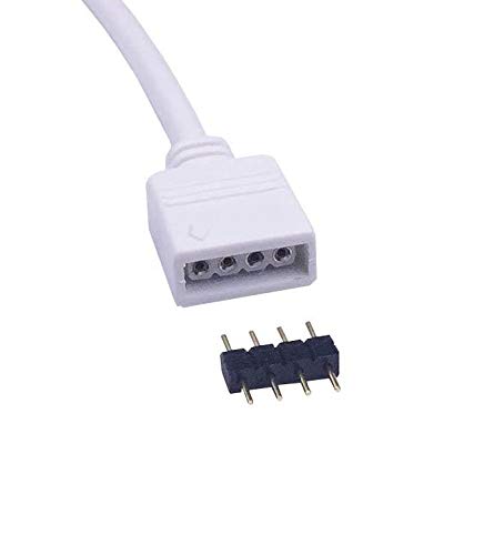 TronicsPros 4pcs 1m 3.3ft RGB Extension Cable Cord 4 Pin Flex LED Tape LED Ribbon LED Rope Light Connector Wire for RGB 5050 3528 2835 Flexible LED Strip Light w/ 8X Male to Male 4-Pin Adapter Plug