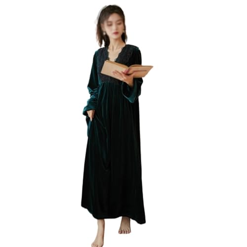 Robe de pyjama surdimensionnée en velours doré pour femme pour l'hiver