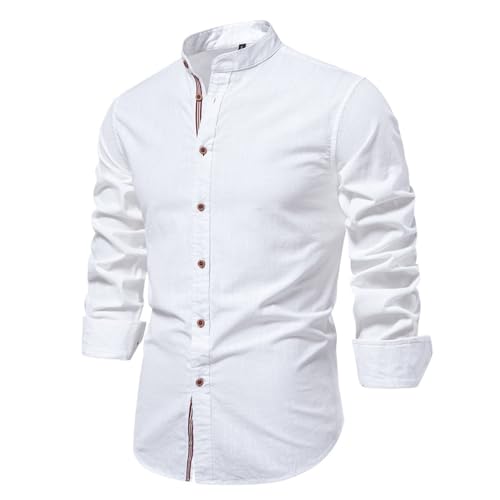Hemd weiß Hemd Herren Langarm Mit Geradem Schnitt Business Shirt Hemden Comfort Stehkragen Herrenhemd Herrenhemden Mittelalter Modische Regular Fit Freizeithemden Hemd weiß Hemd Herren Langarm Mit Geradem Schnitt Business Shirt Hemden Comfort Stehkragen Herrenhemd Herrenhemden Mittelalter Modische Regular Fit Freizeithemden