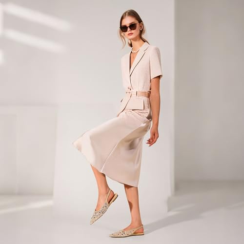 Mesh Slingback Flats for Women - Pointed Toe Elegant Slip-On Shoes, Stylish & Breathable Comfortable Flats for Wedding, Dating and Casual Wear3