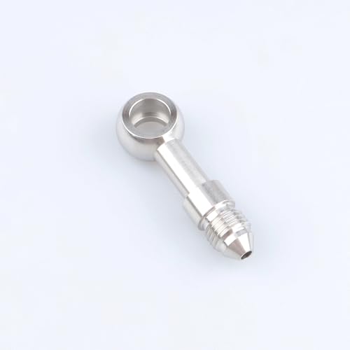 Image of Stainless Steel Banjos Brake Fitting Straight -4 AN Male Flare 7 /16-20 Thread AN4 10.2mm Hole Diameter