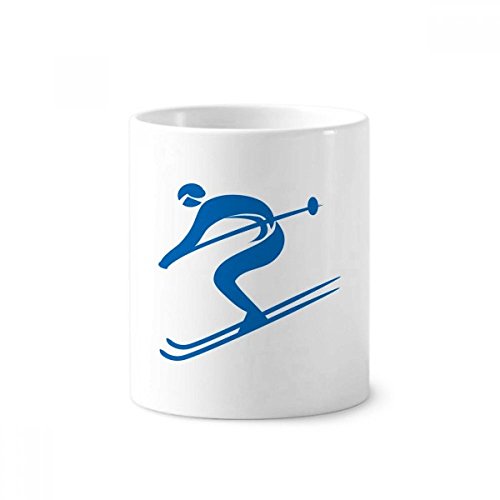 Tasse ski bleu céramique blanche 350ml le cadeau idéal pour passionné de sport d'hiver