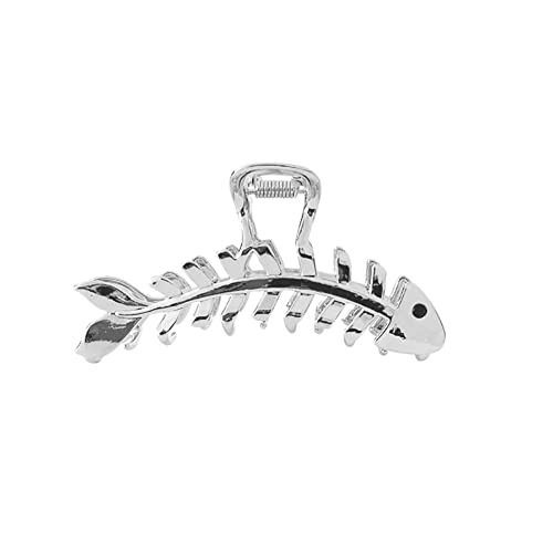 Carufin Fishbone Clip Big Hair Clips Shark Clip Cute Animal Shape Hairpin Hair Accessories for Women and Girls (Silver) - Image 4
