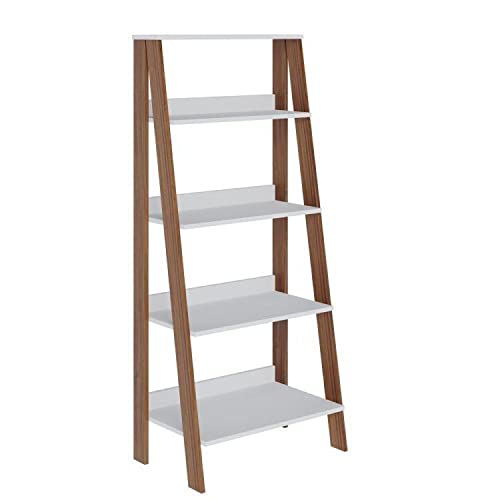 Conjunto de 2 Estantes para Livros Escada Biblioteca 140x61cm 4 Prateleiras Tok Yescasa