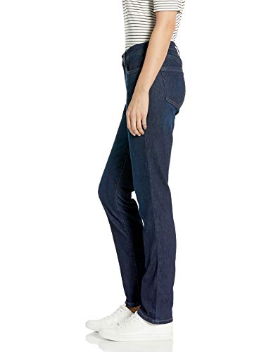 Amazon Essentials Jean Droit Slim Taille Mi Haute Femme Délavé 48 Grande Longueur - vue 3