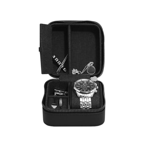 Image of Stackers Black Fluted Watch & Jewellery Box
