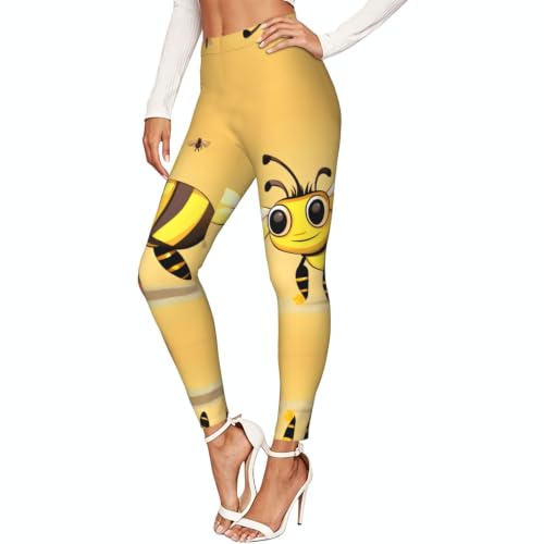 Leggings de compresión de abeja para mujer mallas suaves de dibujos animados