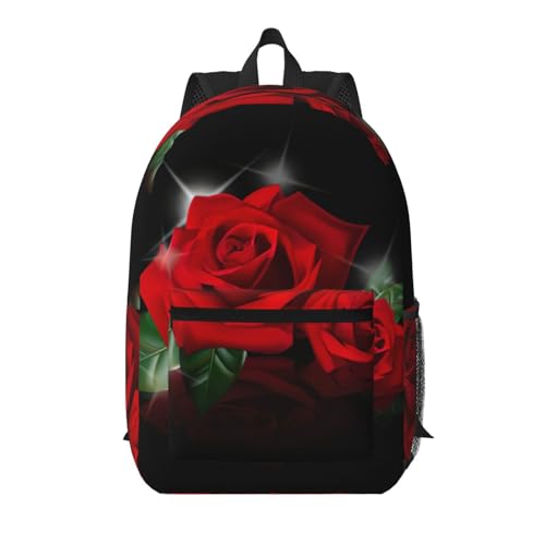 Sac à dos de voyage noir imprimé floral 43,2 cm grand volume avec poche avant zippée