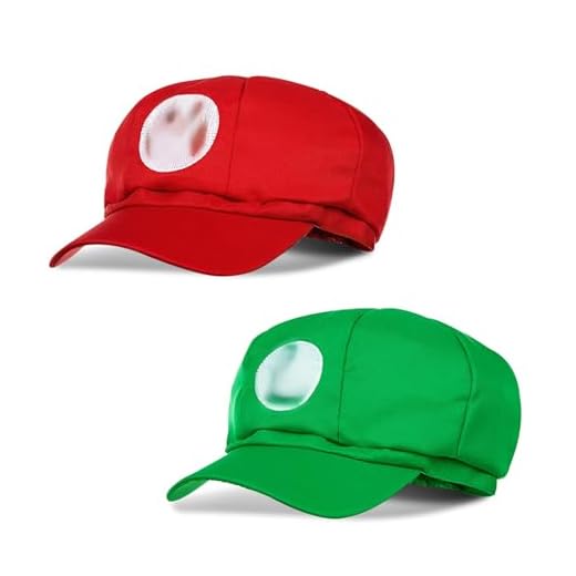 Mari Gorra para niños, gorra de béisbol Mari, gorra para exteriores, regalos para niños, se puede utilizar para juegos de rol, 2 unidades, (rojo + verde)