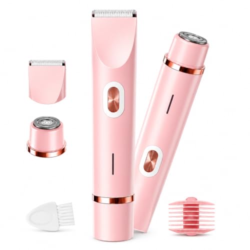 keyla Rasierer Elektrisch 2-in-1 mit USB-C, Waterproof Damenrasierer für Gesicht, Beine, Arme & Bikini, Intimbereich Trimmer Wiederaufladbar
