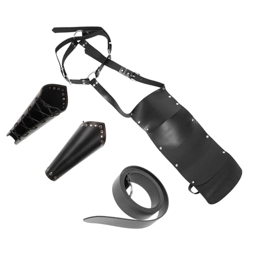 Ipetboom Costume for Cosplay Knight Costume Accessories Man Knight Belt Arm Bracers Cape Black
