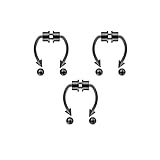 outerunner Anillo de nariz falso para piercing de tabique con imán magnético para la nariz, anillos de tabique de imitación para no perforar, Metal, circonita cúbica,