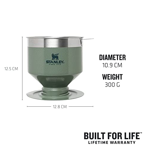 Stanley 1913 Perfect Brew Pour Over - Makes 1-6 Cups - Reusable Filter - No Disposable Paper Filters Needed - Compatible with Stanley 1913 Bottles - BPA-Free - Easy-Clean Stainless Steel - Green