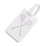 Lacrosse Sticks Glitter Funny Luggage Tag with ID Name Card Fashion Suitcase Labels Baggage Bag Tags
