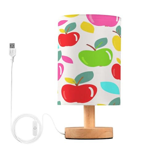 Xpdkjwd Fruit Pattern Table Lamp， Small LED Lamps, Suitable for Bedroom, Living Room, Office Use Desk Lamp