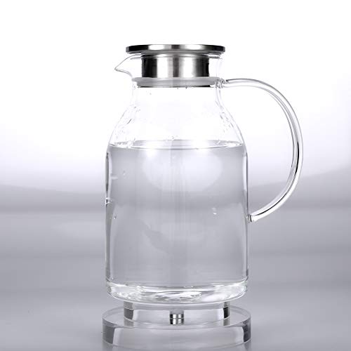 68 Ounces Glass Pitcher with Lid, Heat-resistant Water Jug for Hot/Cold Water, Ice Tea and Juice Beverage - Thumbnail 6
