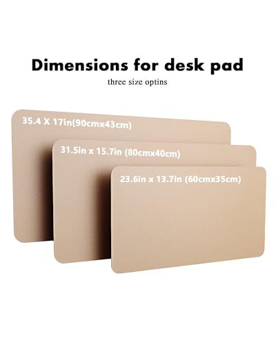 Image of YSAGi Double-Sided Desk Pad, 31.5 inchx15.7 inchLeather Desk Mat, Eco Cork Desk Pad Protector,Large Mouse Pad,Waterproof Desk Blotter for Office /Home(Apricot)