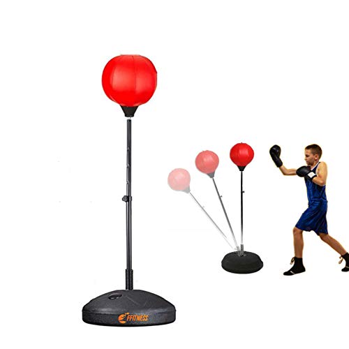 FFitness PUNCHING BALL BAMBINI ADOLESCENTI CON BASE RIEMPIBILE E ASTA REGOLABILE | SACCO BOXE PUGILATO ALLENAMENTO