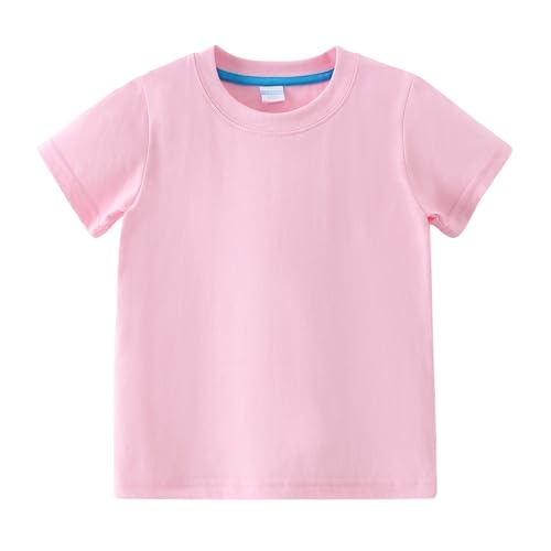 Image of AMIYAN Toddler T Shirts Boys Girls Basic Tee Summer Cotton T-Shirts Crewneck Short Sleeve Shirts for Kids 2-7Y
