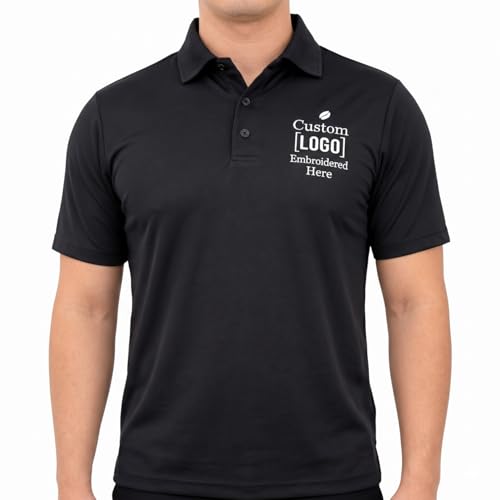 Custom Embroidered Polo Shirt with Logo Personalized Work & Golf Polo Shirt Design Your Own Text or Logo Business Uniform